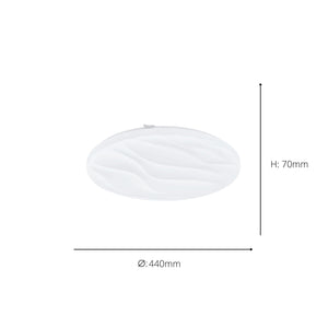 Eglo EU Benariba White Steel & Plastic LED Ceiling Light, 44cm