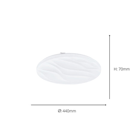 Eglo EU Benariba White Steel & Plastic LED Ceiling Light, 44cm