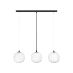 Eglo EU Mantunalle Steel Black & White Modern 3-Light Pendant