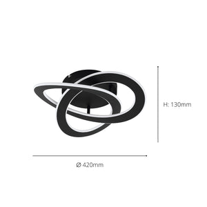 Eglo EU ROLIMARE LED Ceiling Light – Black Finish, Bright White Light, 5500?lm, Indoor Lighting