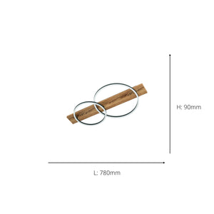Eglo EU Boyal Ceiling Light Wood Black 2 Frame LED Ceiling Light with Intersecting Frames and Rustic Wood