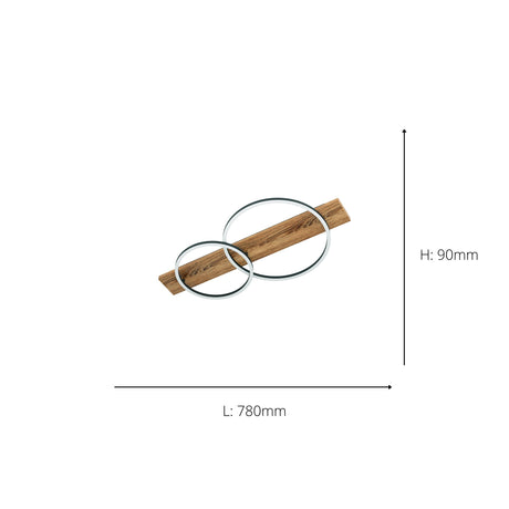 Eglo EU Boyal Ceiling Light Wood Black 2 Frame LED Ceiling Light with Intersecting Frames and Rustic Wood