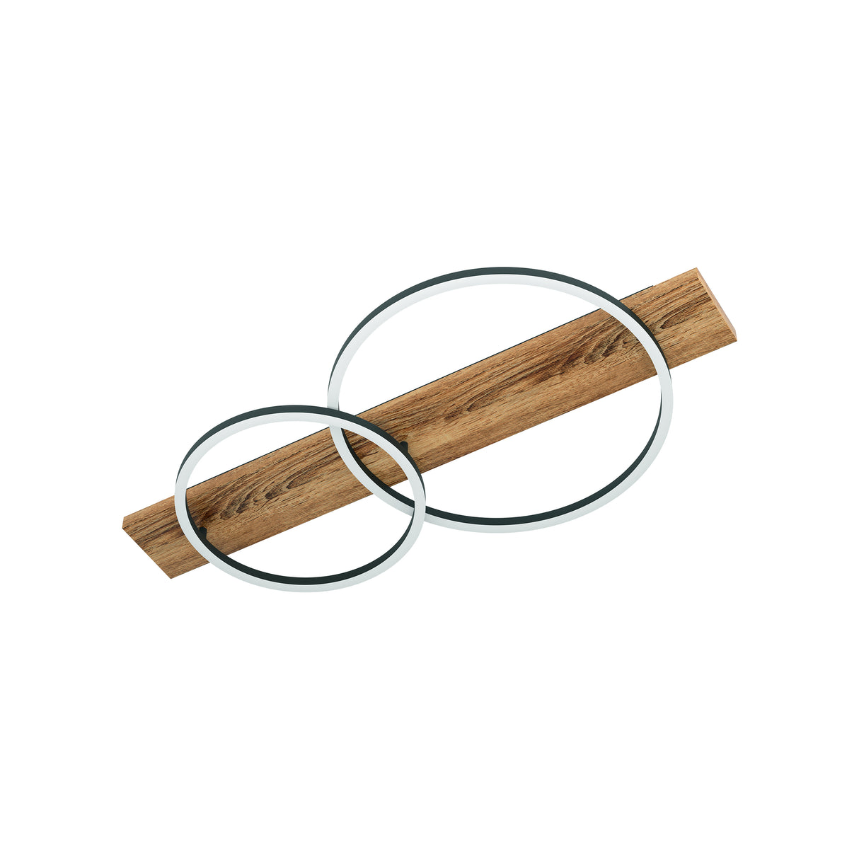 Eglo EU Boyal Ceiling Light Wood Black 2 Frame LED Ceiling Light with Intersecting Frames and Rustic Wood