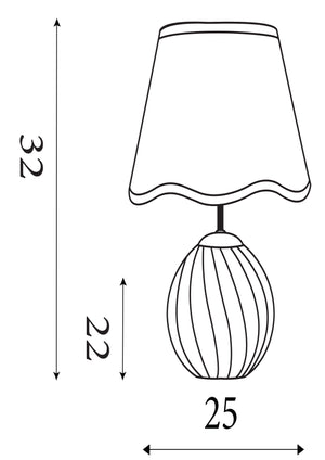 Searchlight Electric Celine 1Lt Table Lamp, Yellow Striped Glass 99410YL