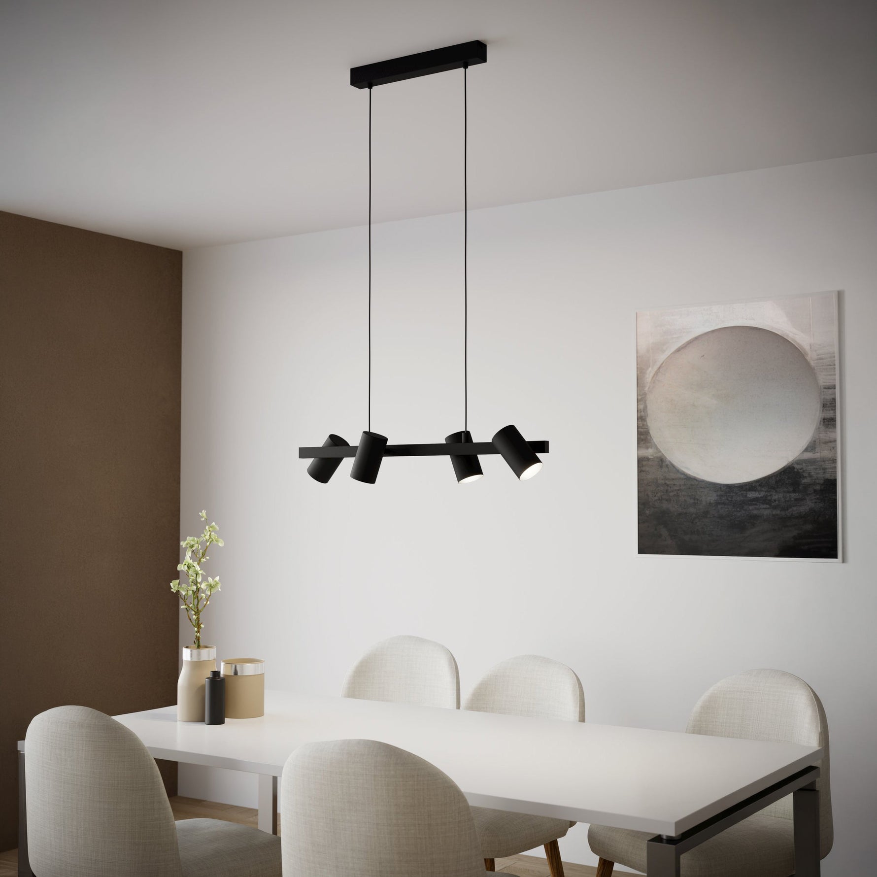 Eglo EU Cardillio 1 Aluminium & Black Steel LED 6-Light Spotlight product image - Endon Lighting from First Light Direct with great prices and fast UK delivery