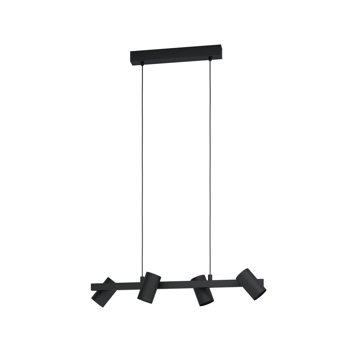 Eglo EU Gatuela 1 Black Steel Modern Minimalist 4-Light Pendant
