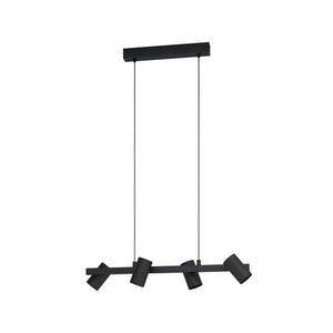 Eglo EU Gatuela 1 Black Steel Modern Minimalist 4-Light Pendant
