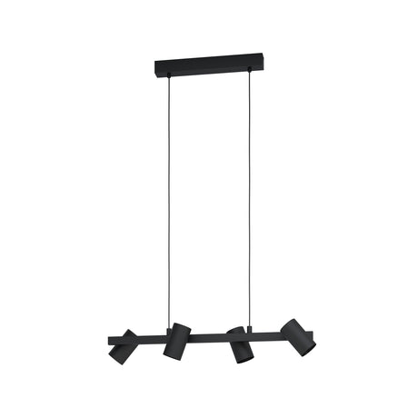 Eglo EU Gatuela 1 Black Steel Modern Minimalist 4-Light Pendant
