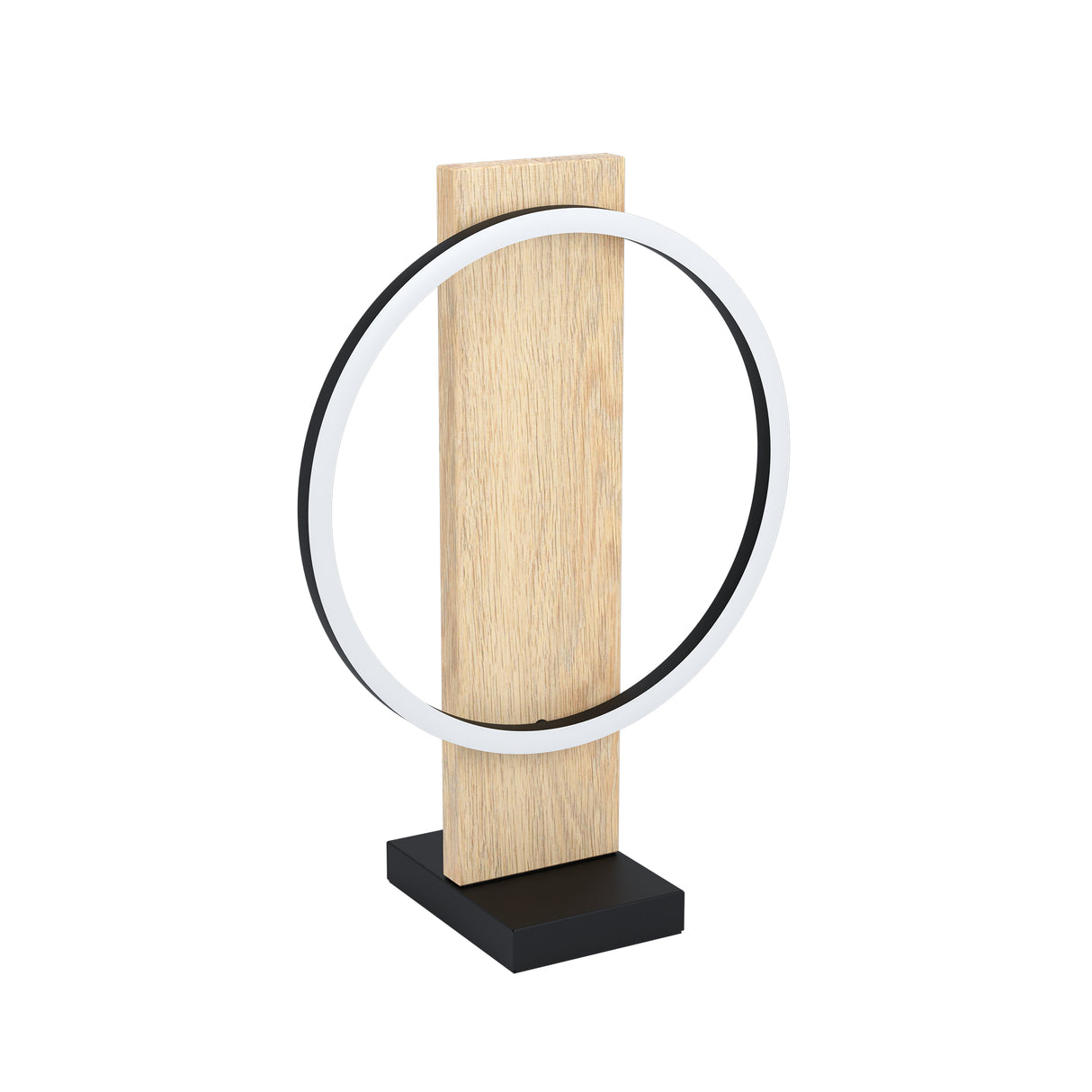 Eglo EU Boyal Table Lamp Wood Black 1 Frame  LED Table Lamp with Rustic Wood Panel
