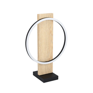 Eglo EU Boyal Table Lamp Wood Black 1 Frame  LED Table Lamp with Rustic Wood Panel