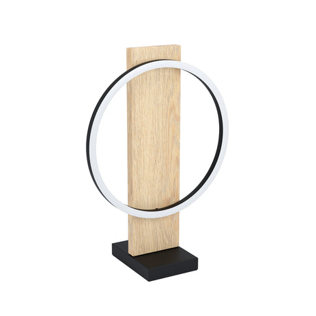 Eglo EU Boyal Table Lamp Wood Black 1 Frame  LED Table Lamp with Rustic Wood Panel