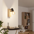 Eglo EU Townshend 3 Wood & Steel Industrial Wall Spotlight, Black & Brown