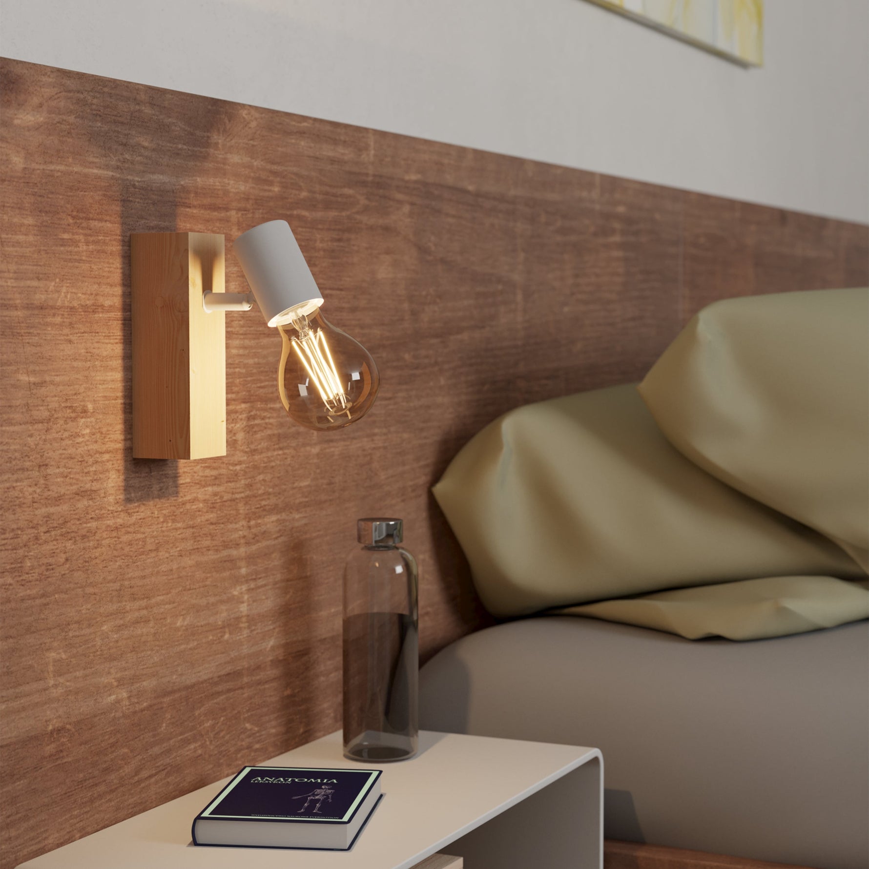 Eglo EU Batallas Steel & Wood Black Contemporary Wall Spotlight product image - Endon Lighting from First Light Direct with great prices and fast UK delivery