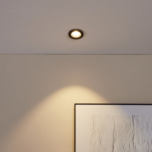 Eglo EU Salabate Black Aluminium LED Round Recessed Light, IP20/IP44, 2700K