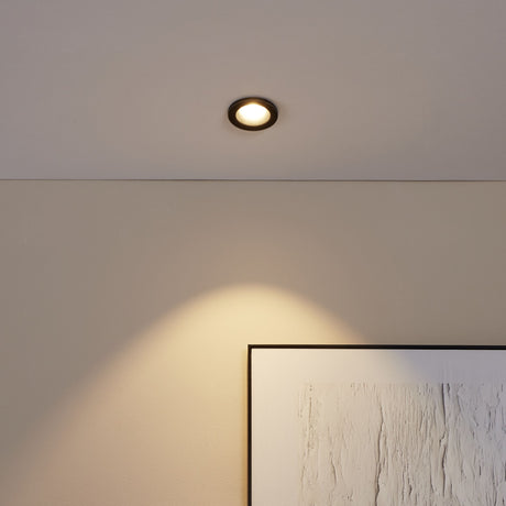 Eglo EU Salabate Black Aluminium LED Round Recessed Light, IP20/IP44, 2700K