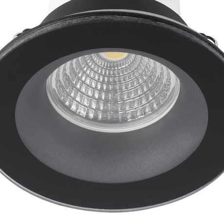 Eglo EU Salabate Black Aluminium LED Round Recessed Light, IP20/IP44, 2700K