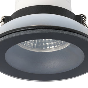 Eglo EU Salabate Black Aluminium LED Round Recessed Light, IP20/IP44, 4000K