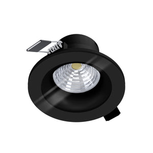 Eglo EU Salabate Black Aluminium LED Round Recessed Light, IP20/IP44, 4000K