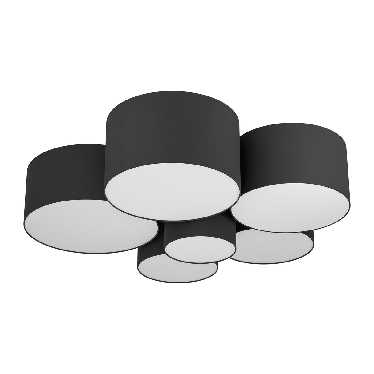 Eglo EU Pastore 2 Black/White Steel & Fabric 6-Light Ceiling Light