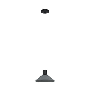 Eglo EU ABREOSA Pendant Ceiling Light – Black & Grey Steel, E27, Adjustable Drop, Indoor Lighting