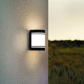 Eglo EU Cerno Exterior Curved Black Steel Wall Light