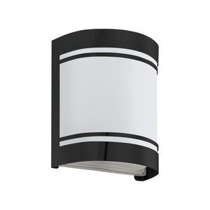 Eglo EU Cerno Exterior Curved Black Steel Wall Light