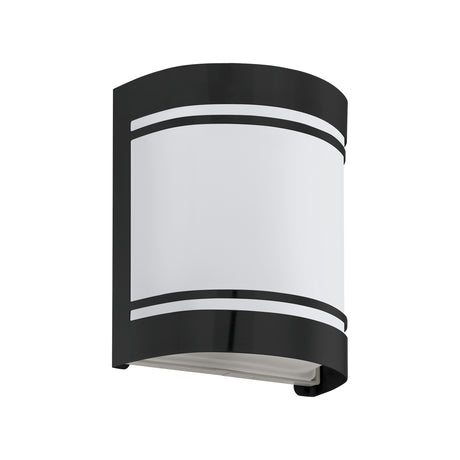 Eglo EU Cerno Exterior Curved Black Steel Wall Light