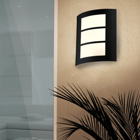 Eglo EU CITY Outdoor Wall Light – Black Zinc?Plated Steel, White Diffuser, E27, IP44 Exterior Lighting