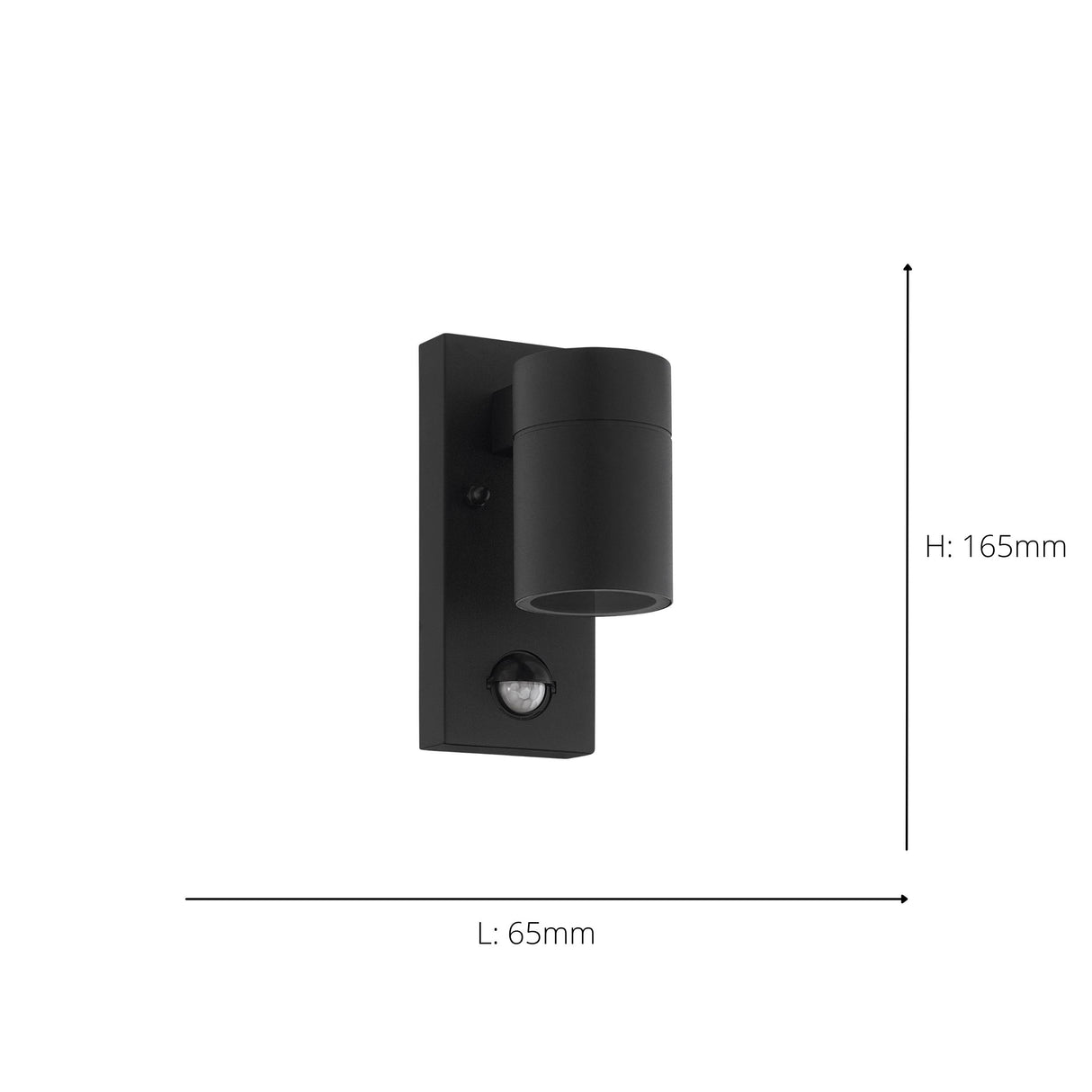 Eglo EU Riga 5 Motion Sensor LED Outdoor Wall Light, Black