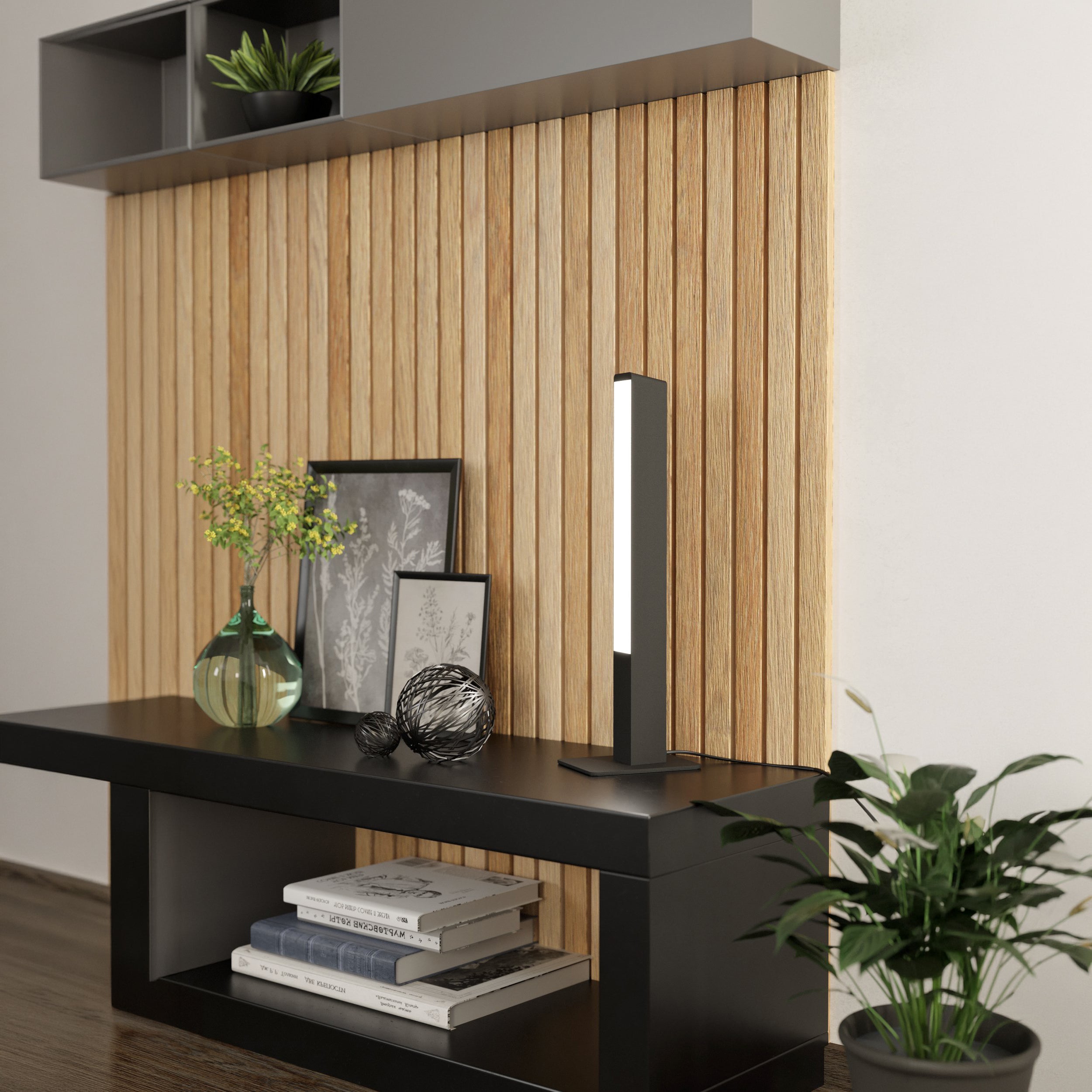 Eglo EU SIMOLARIS?Z Smart LED Table Lamp – Black Finish, RGB + Tuneable White 2700–6500K, App & Remote Control, 515mm Indoor Lamp