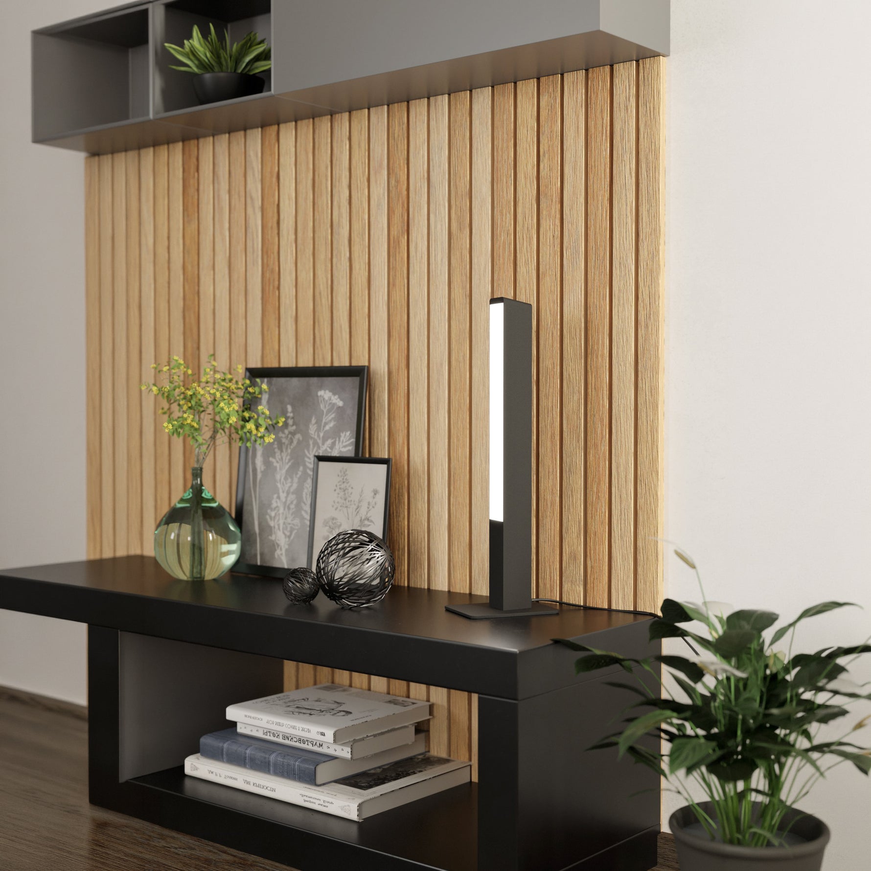 Eglo EU SIMOLARIS?Z Smart LED Table Lamp – Black Finish, RGB + Tuneable White 2700–6500K, App & Remote Control, 515mm Indoor Lamp
