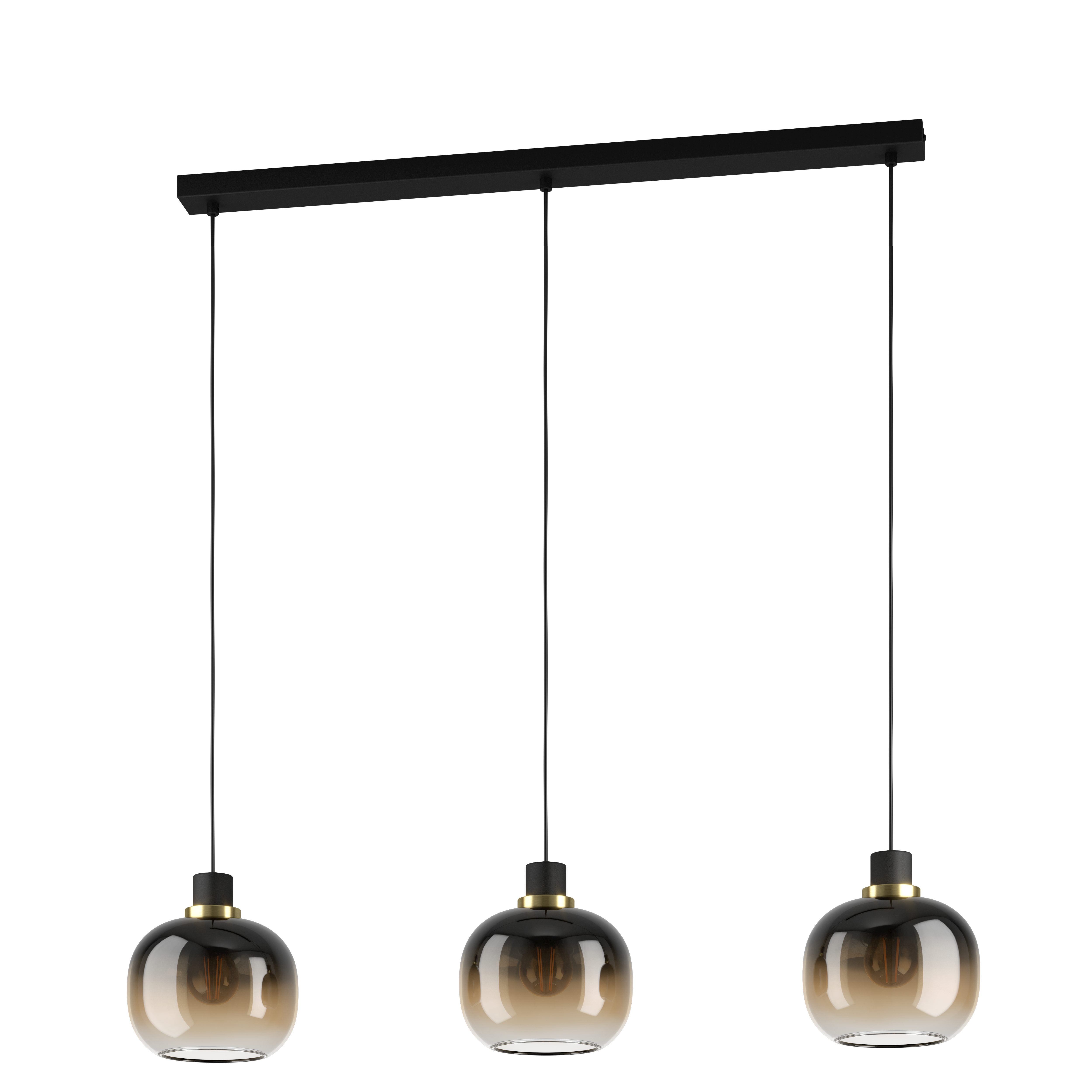 Eglo Lighting HL/3 black/brass-br. bl-brown-tr.'OILELL Pendant Lamps from the OILELLA range. Part Number - 99615