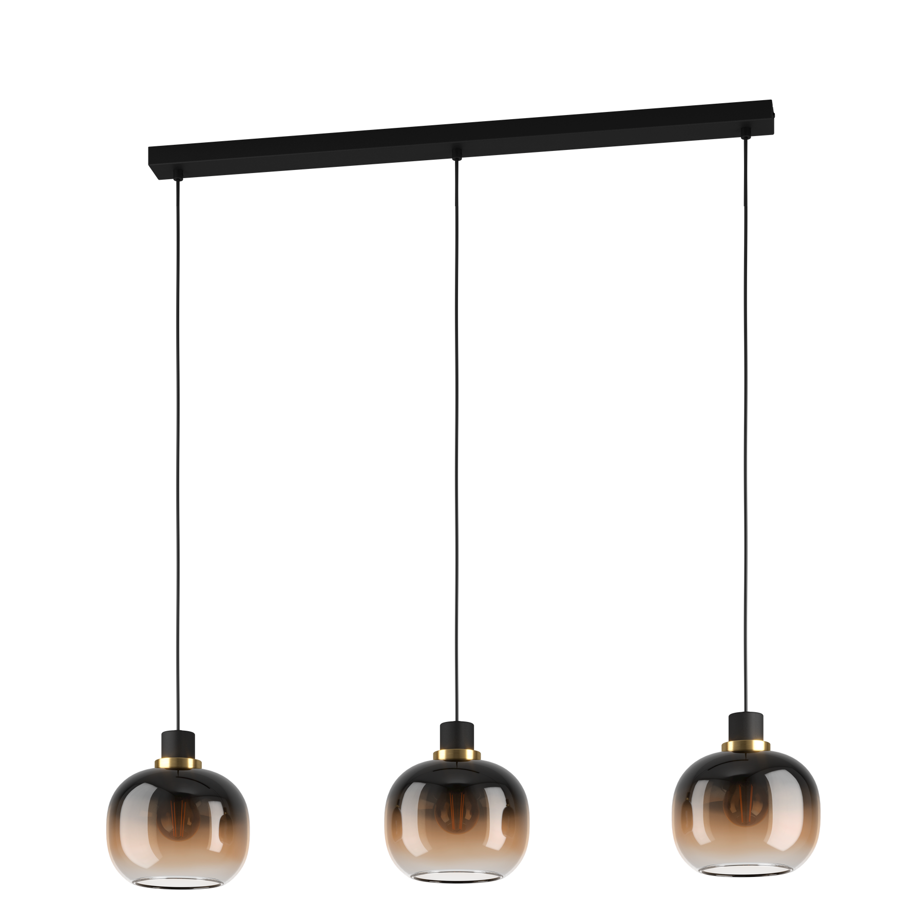 Eglo Lighting HL/3 black/brass-br. bl-brown-tr.'OILELL Pendant Lamps from the OILELLA range. Part Number - 99615