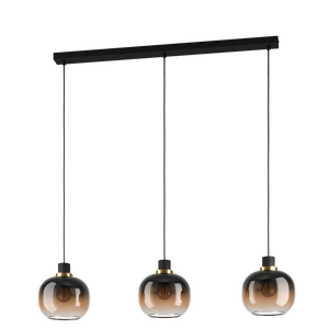 Eglo Lighting HL/3 black/brass-br. bl-brown-tr.'OILELL Pendant Lamps from the OILELLA range. Part Number - 99615