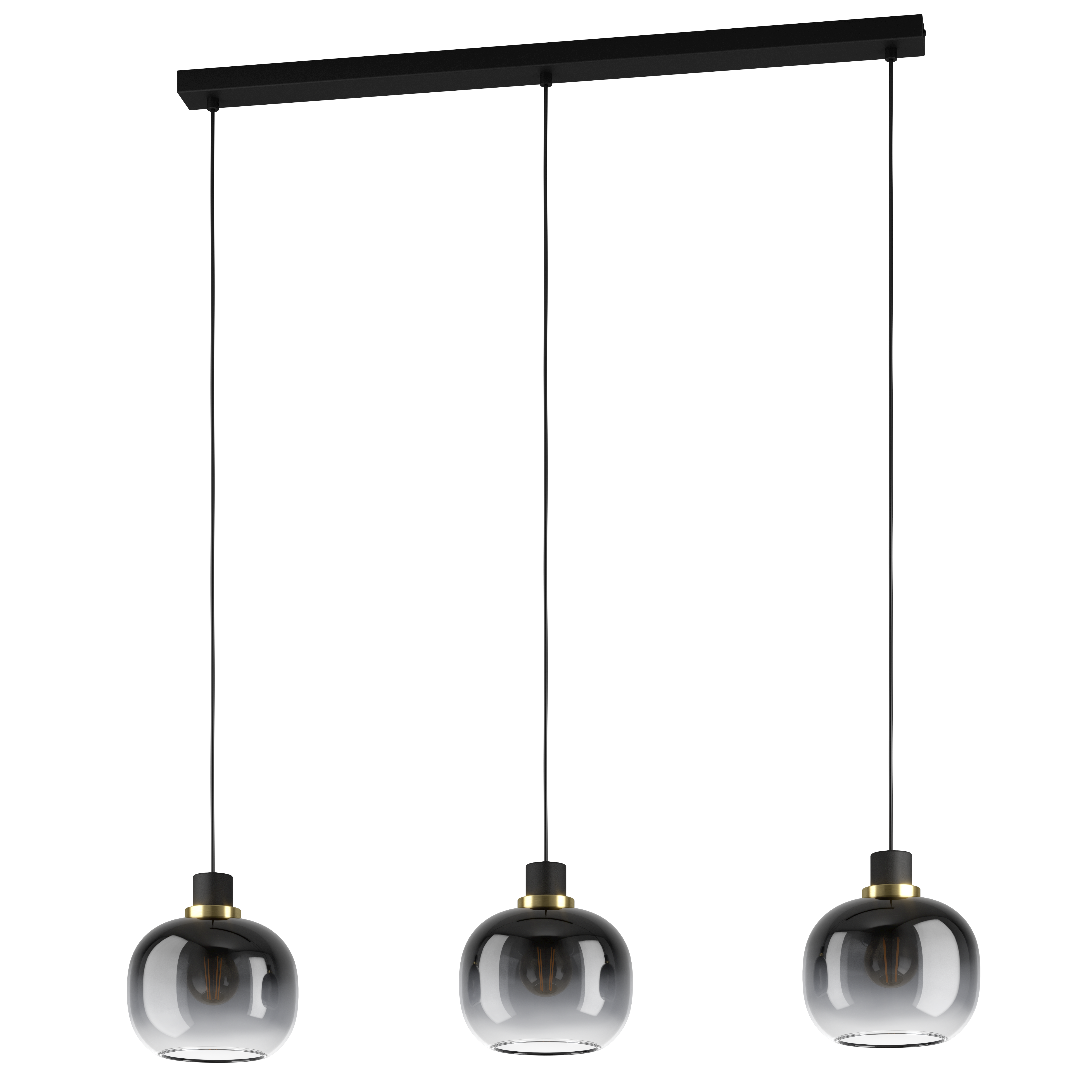 Eglo Lighting HL/3 black/brass-br. bl-grey-tr.'OILELLA Pendant Lamps from the OILELLA range. Part Number - 99617
