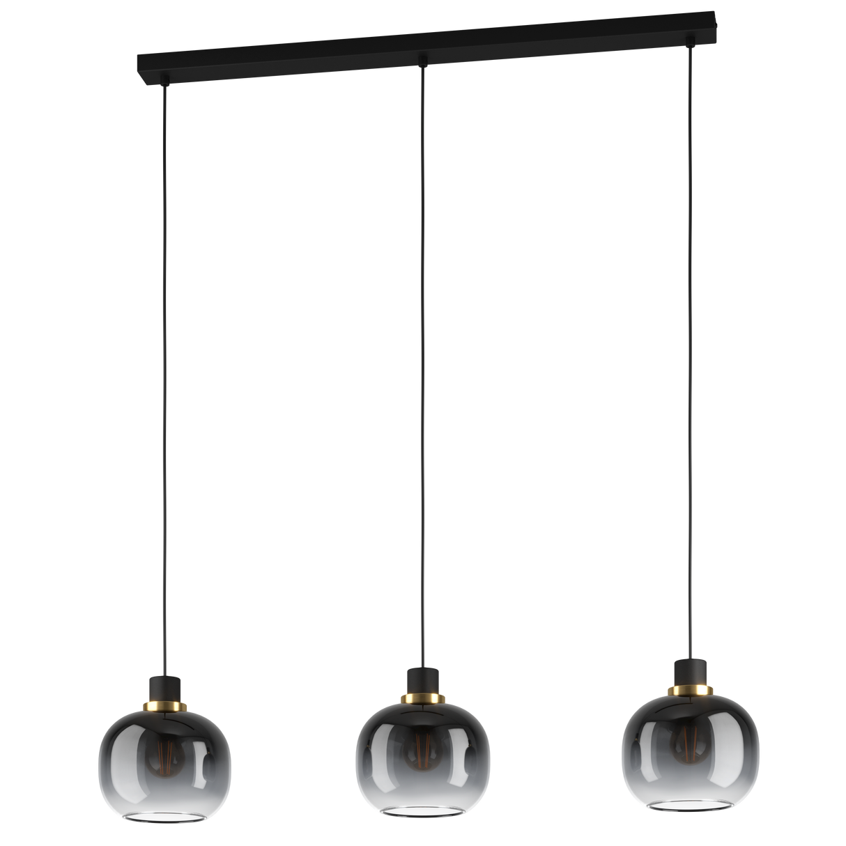 Eglo Lighting HL/3 black/brass-br. bl-grey-tr.'OILELLA Pendant Lamps from the OILELLA range. Part Number - 99617