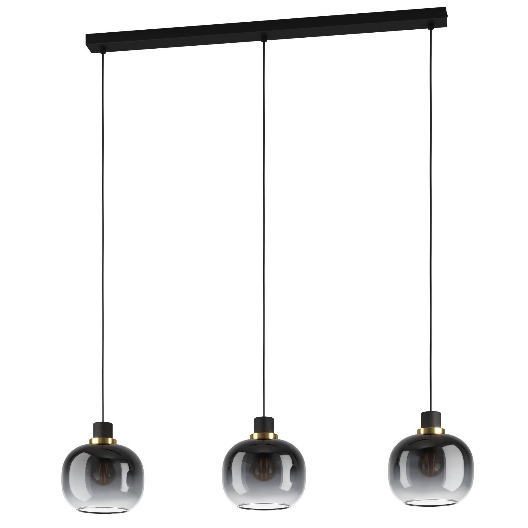Eglo Lighting HL/3 black/brass-br. bl-grey-tr.'OILELLA Pendant Lamps from the OILELLA range. Part Number - 99617