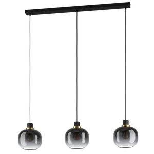 Eglo Lighting HL/3 black/brass-br. bl-grey-tr.'OILELLA Pendant Lamps from the OILELLA range. Part Number - 99617
