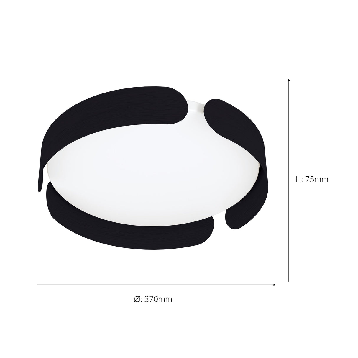 Eglo EU Valcasotto Steel Round LED Ceiling Light with Curved  Accents