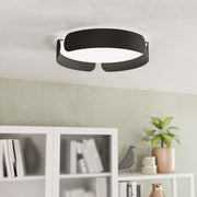 Eglo EU Valcasotto Steel Round LED Ceiling Light with Curved  Accents
