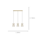 Eglo EU Maseta Gold Wire Mesh/Glass 3-Light Pendant