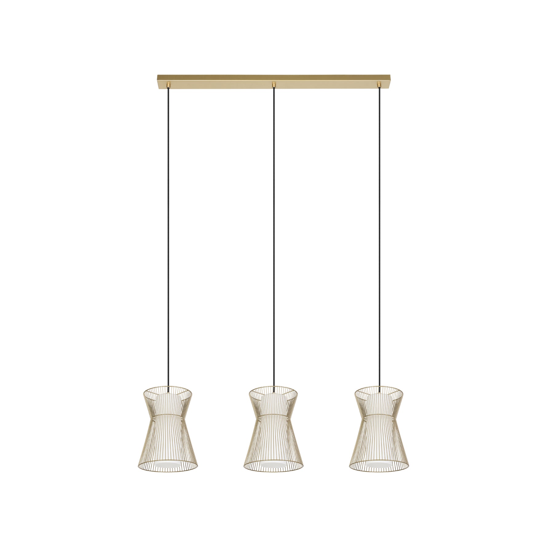 Eglo EU Maseta Gold Wire Mesh/Glass 3-Light Pendant