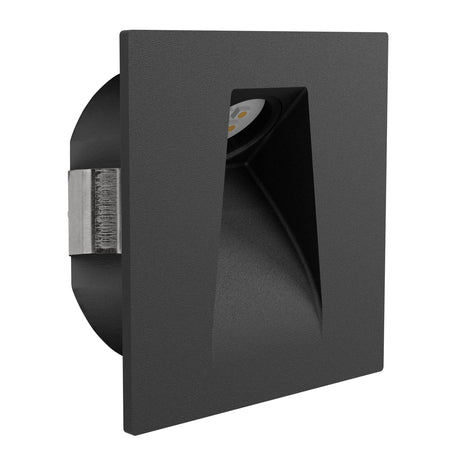 Eglo EU MECINOS Recessed LED Light – Black, Square, Warm White, Compact Indoor Ceiling Downlight