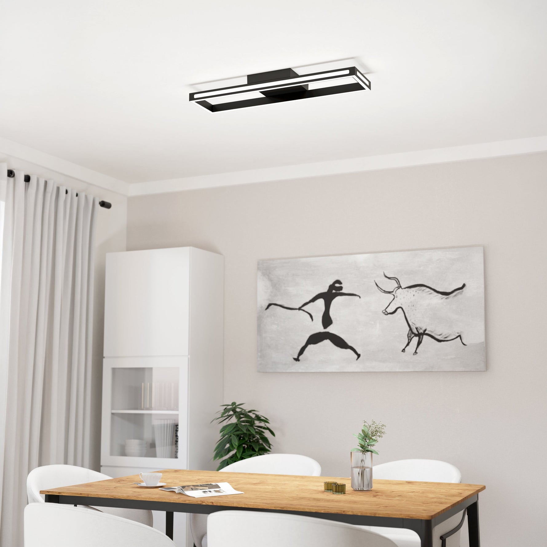 Eglo EU Romazzina Steel Black 3-Light Bar Pendant