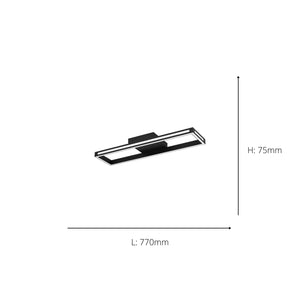 Eglo EU Salvilanas-Z Aluminium & Steel Black LED Smart Control Ceiling Light