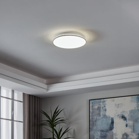 Eglo EU Crespillo White Plastic LED Ceiling Light, 38cm