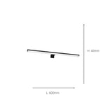 Eglo EU Pandella 2 LED Aluminium & Plastic Black Bathroom Mirror Light , 60cm
