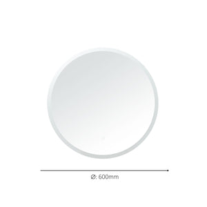 Eglo EU BUENAVISTA LED Bathroom Mirror Light – 600mm Round, Silver, Cool White, Touch Switch, IP44