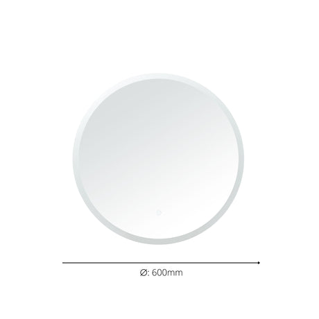 Eglo EU BUENAVISTA LED Bathroom Mirror Light – 600mm Round, Silver, Cool White, Touch Switch, IP44