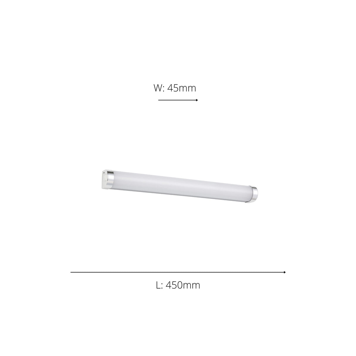 Eglo EU Tragacete 1 LED Chrome Plastic & Steel Bathroom Mirror Light, 45cm